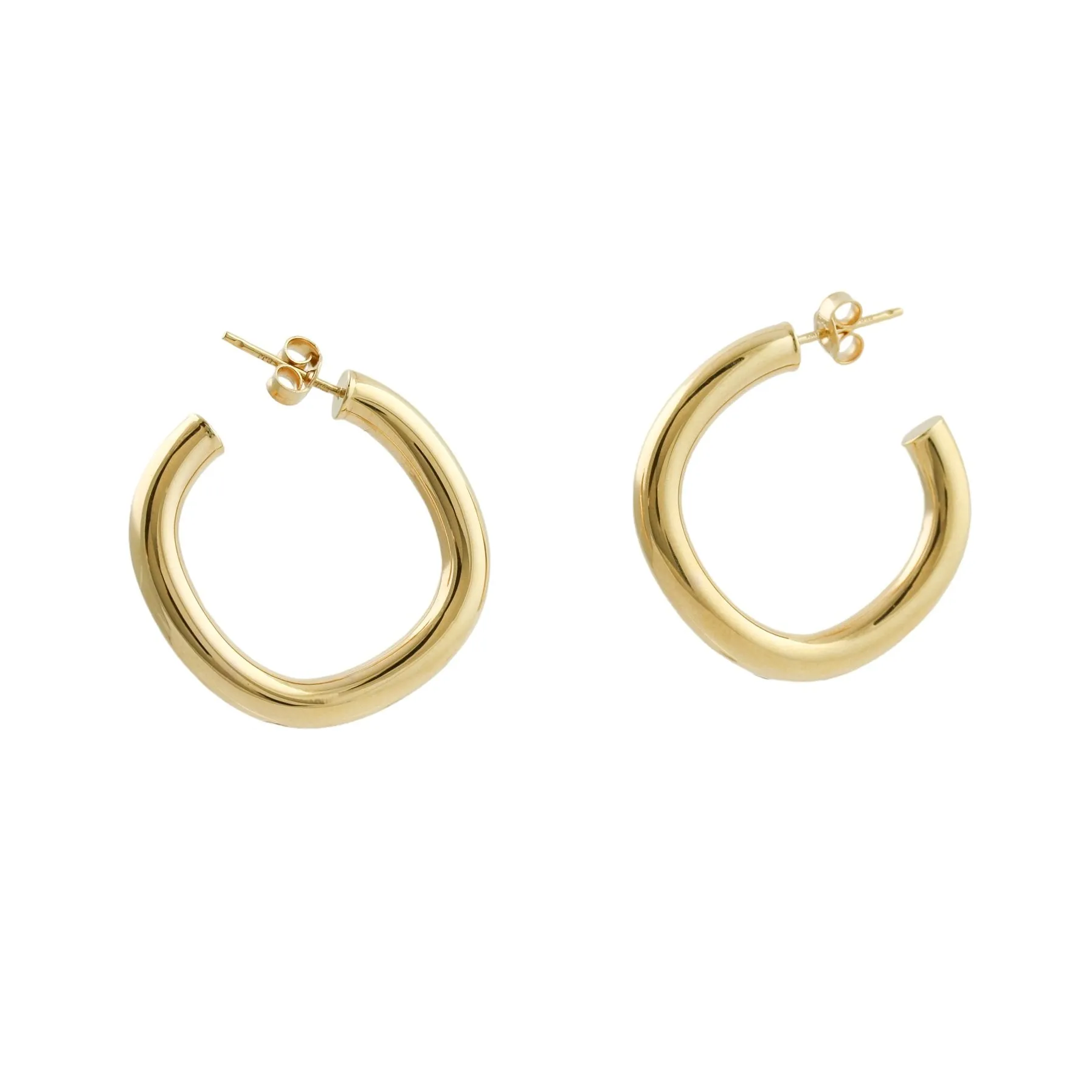 10k Gold x  5mm Squoval Hoop Earrings