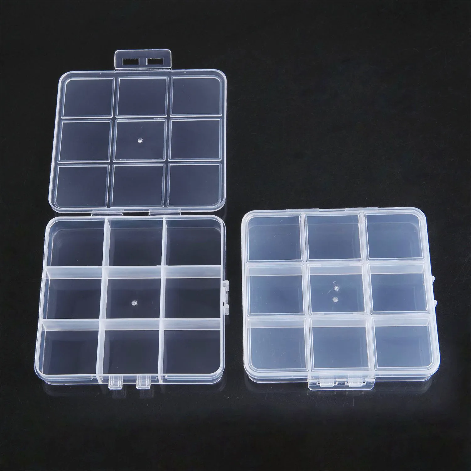 9 Compartment Clear Storage Box Set With Hanging