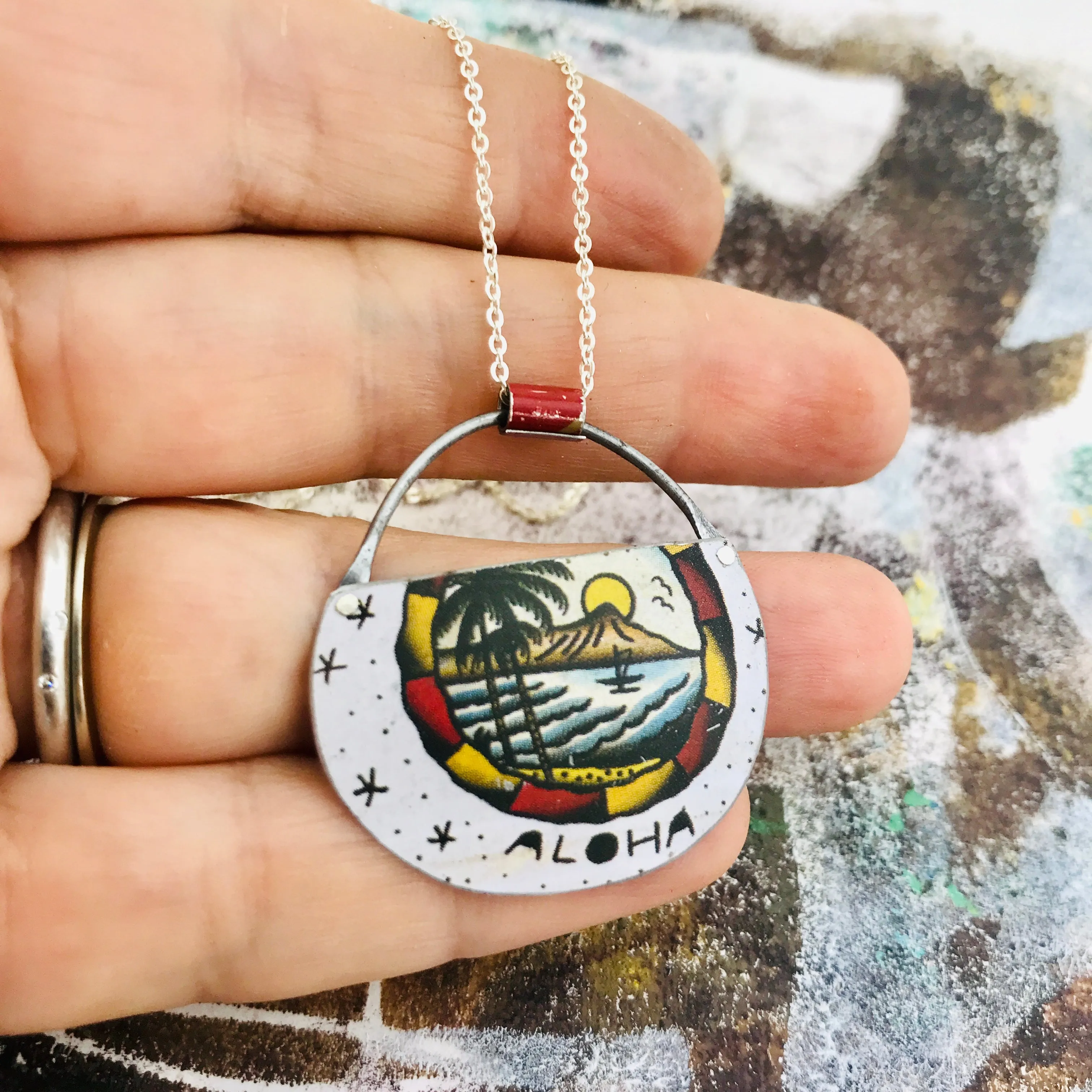 Aloha Island Zero Waste Tin Necklace