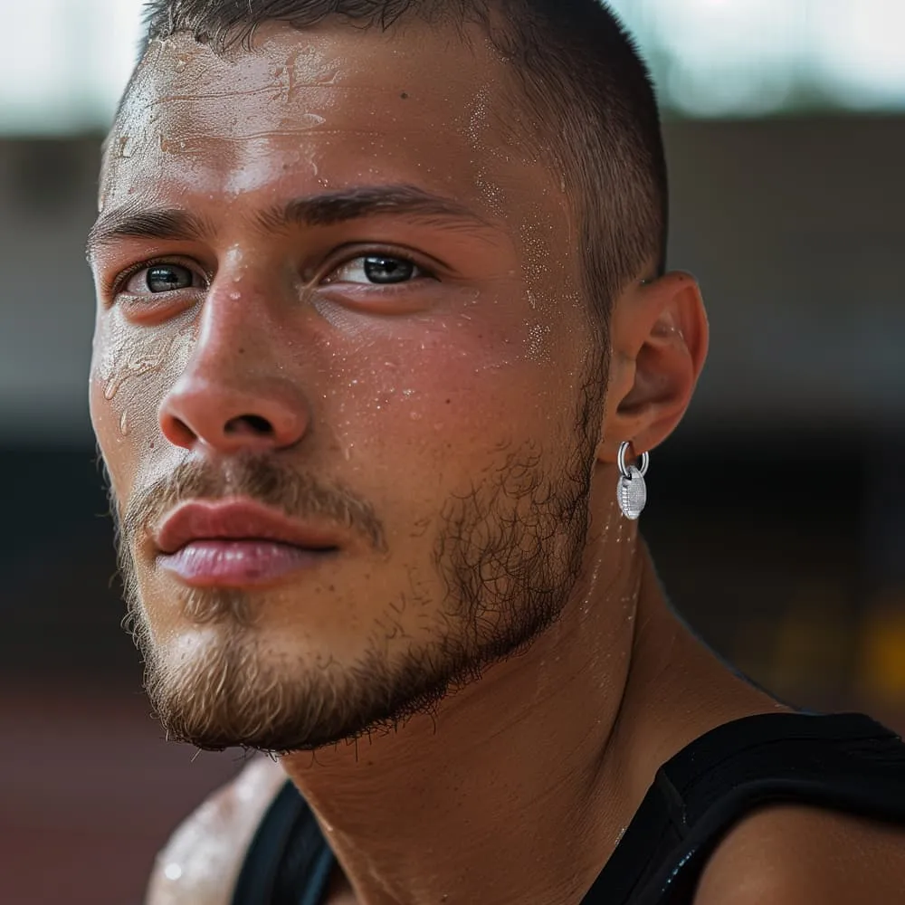 American Football Dangle Hoop Earrings for Men Women