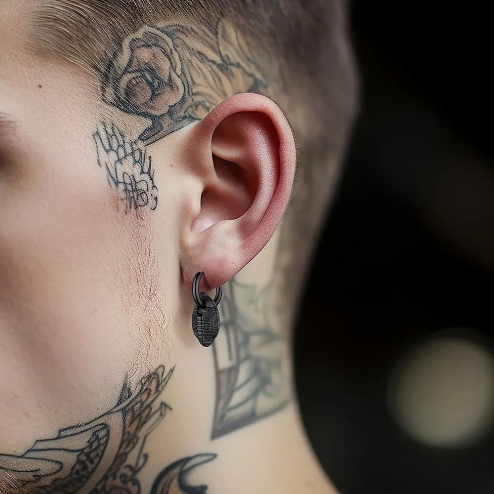 American Football Dangle Hoop Earrings for Men Women