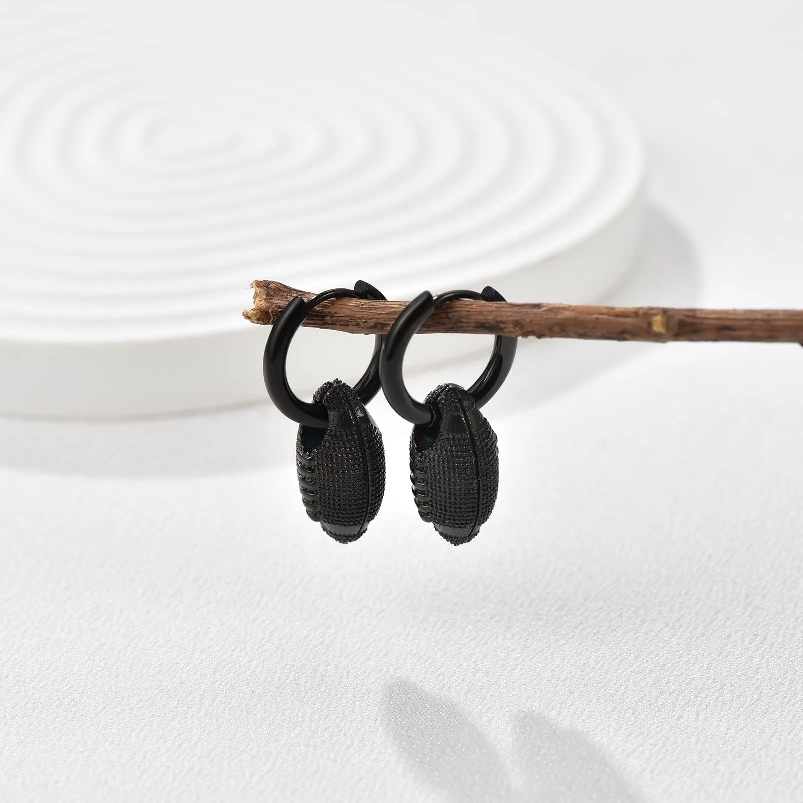 American Football Dangle Hoop Earrings for Men Women