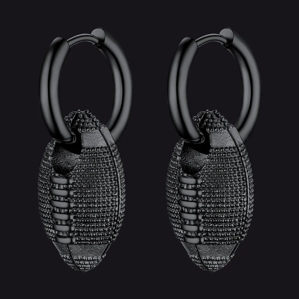 American Football Dangle Hoop Earrings for Men Women