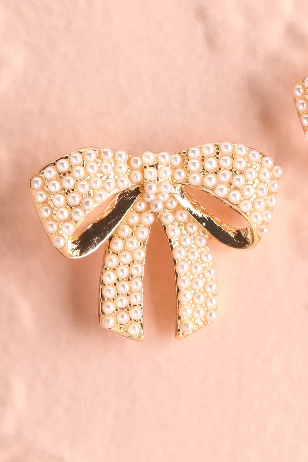 Anatolia | Golden Bow Earrings w/ Pearls