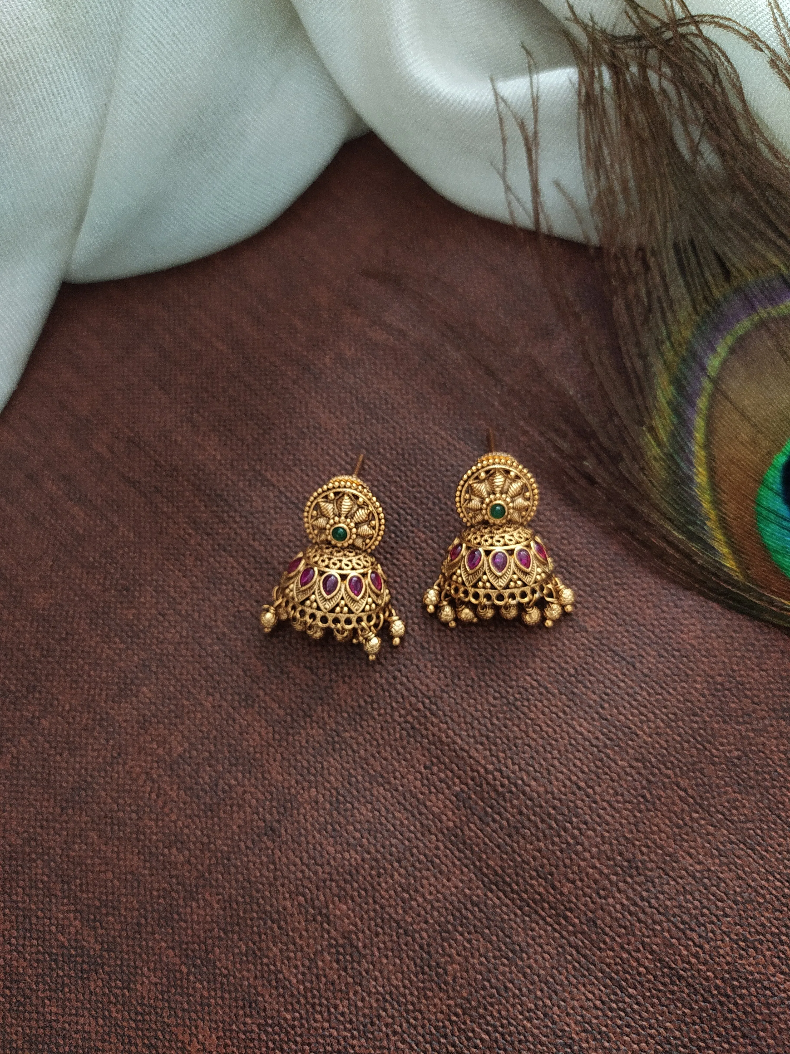 Antique Double-Layered Mala Set with Floral Pendant