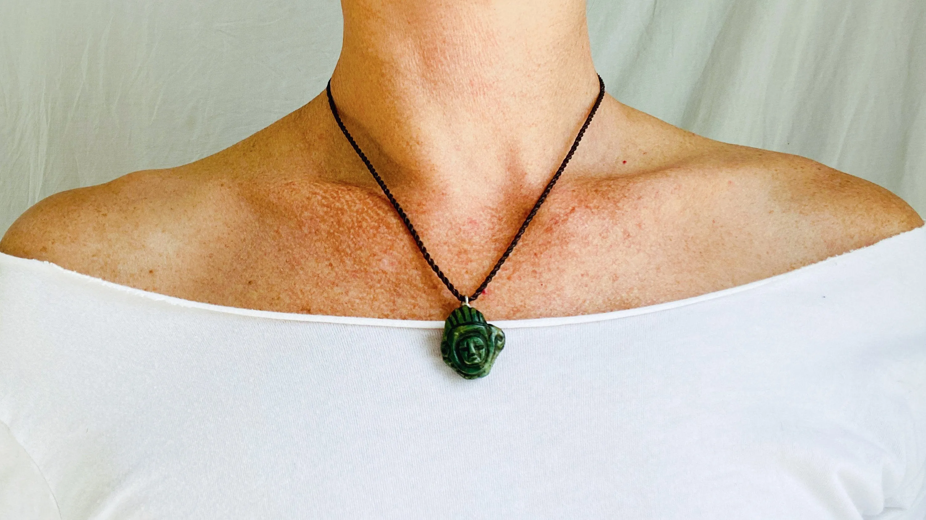 Antique Mayan Jade Pendant. Guatemalan.