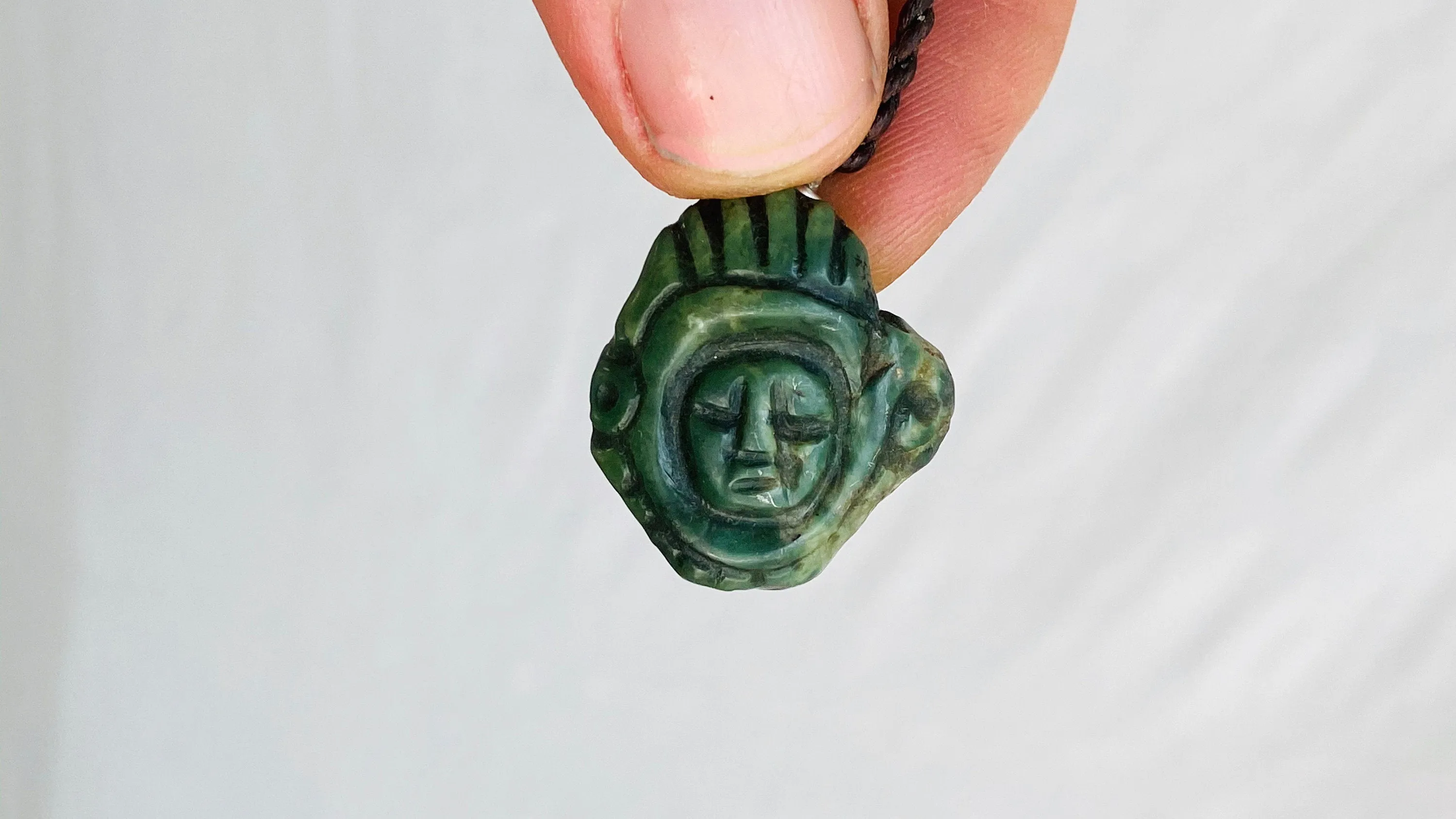 Antique Mayan Jade Pendant. Guatemalan.