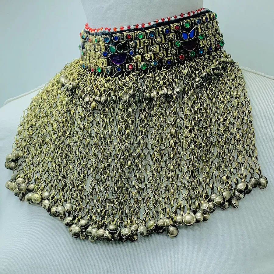 Antique Tribal Statement Collar Choker Necklace