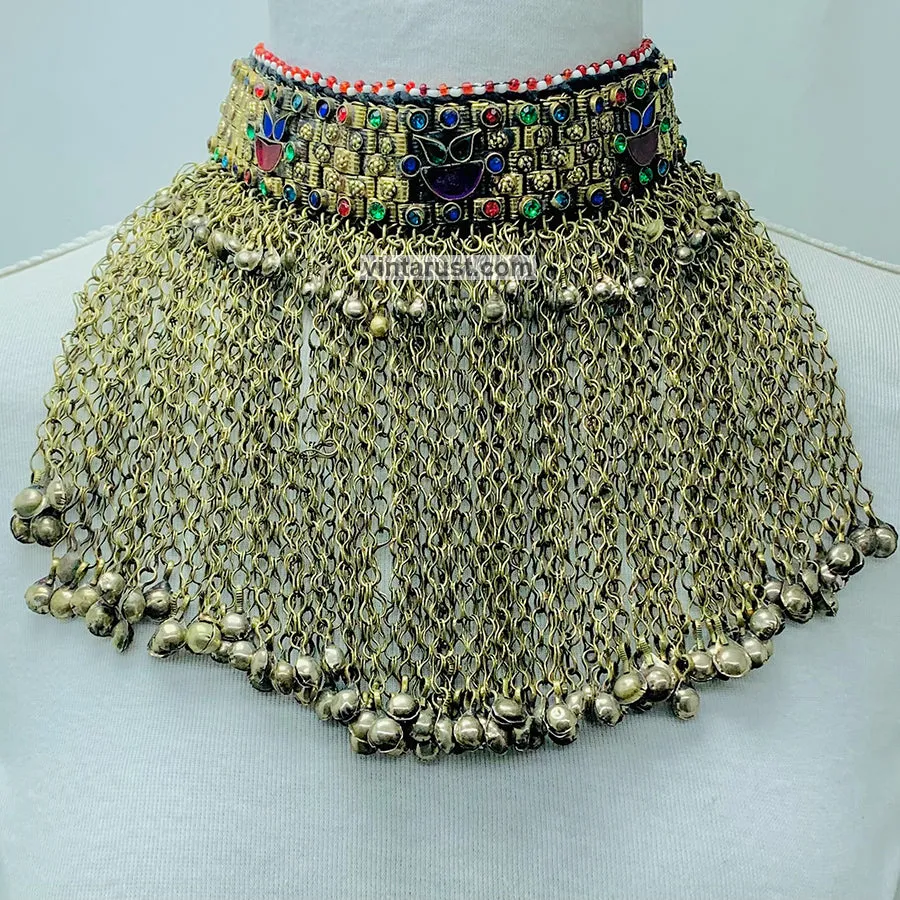 Antique Tribal Statement Collar Choker Necklace