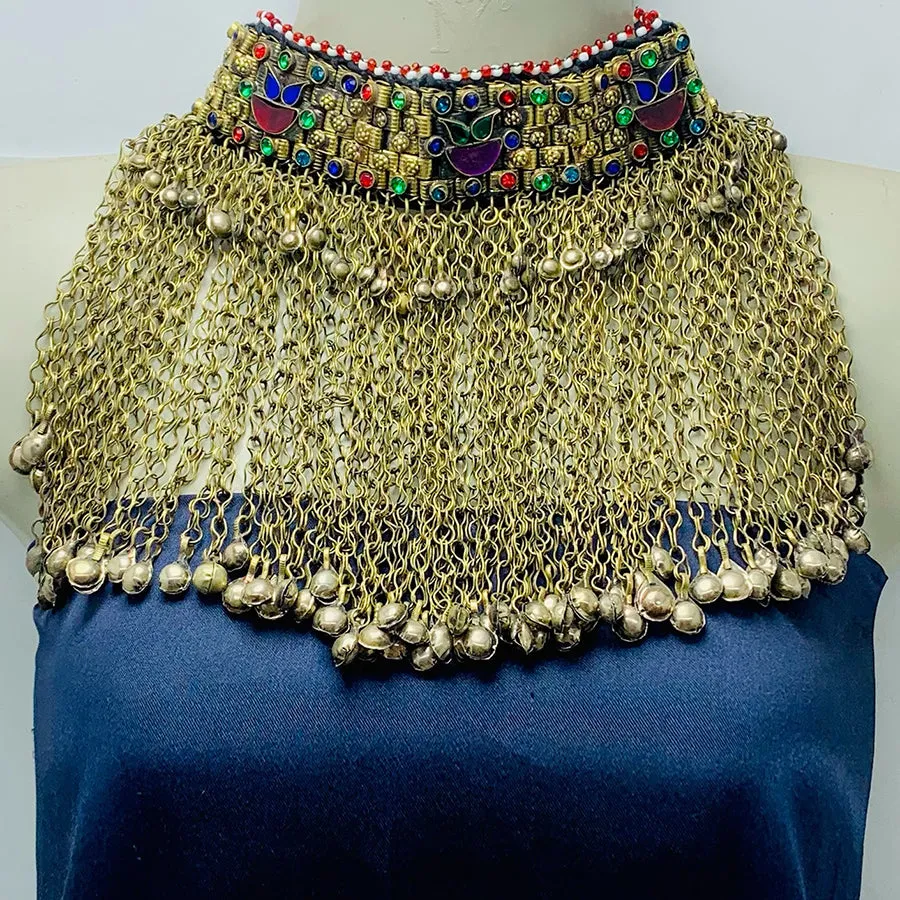 Antique Tribal Statement Collar Choker Necklace