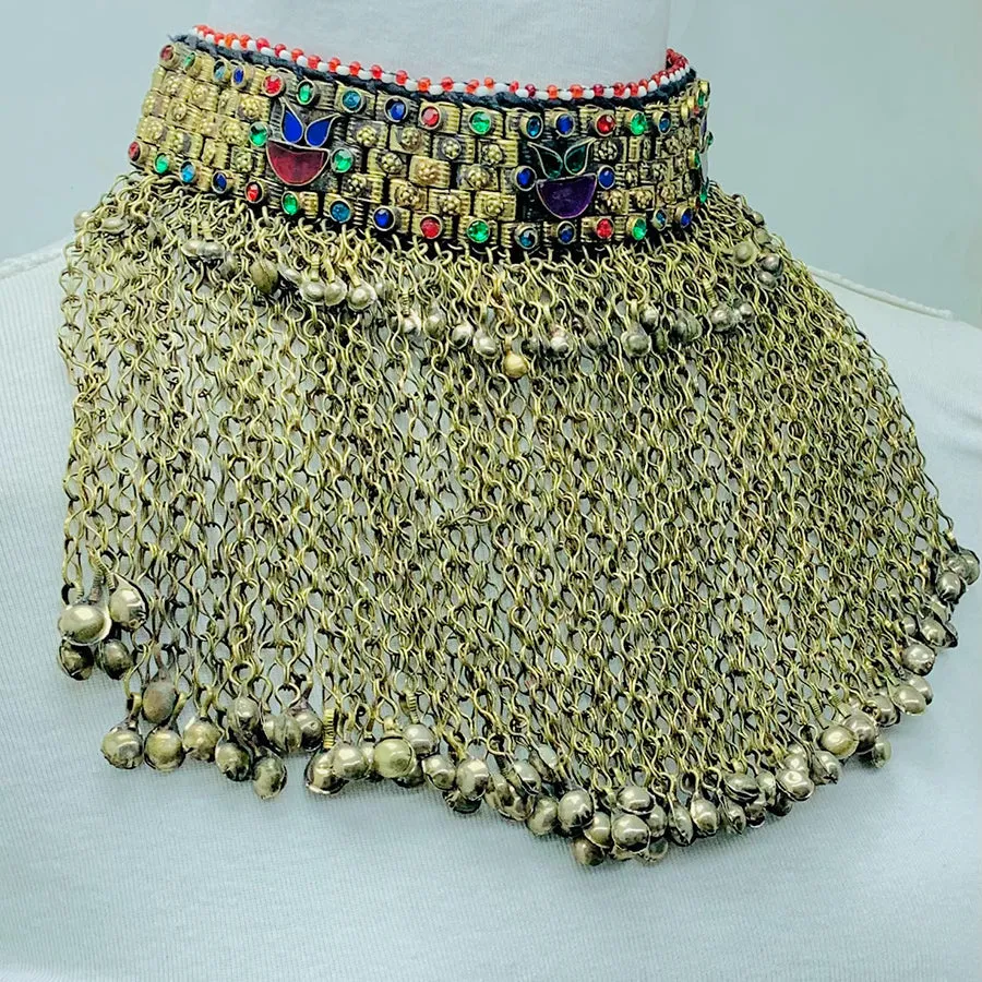 Antique Tribal Statement Collar Choker Necklace