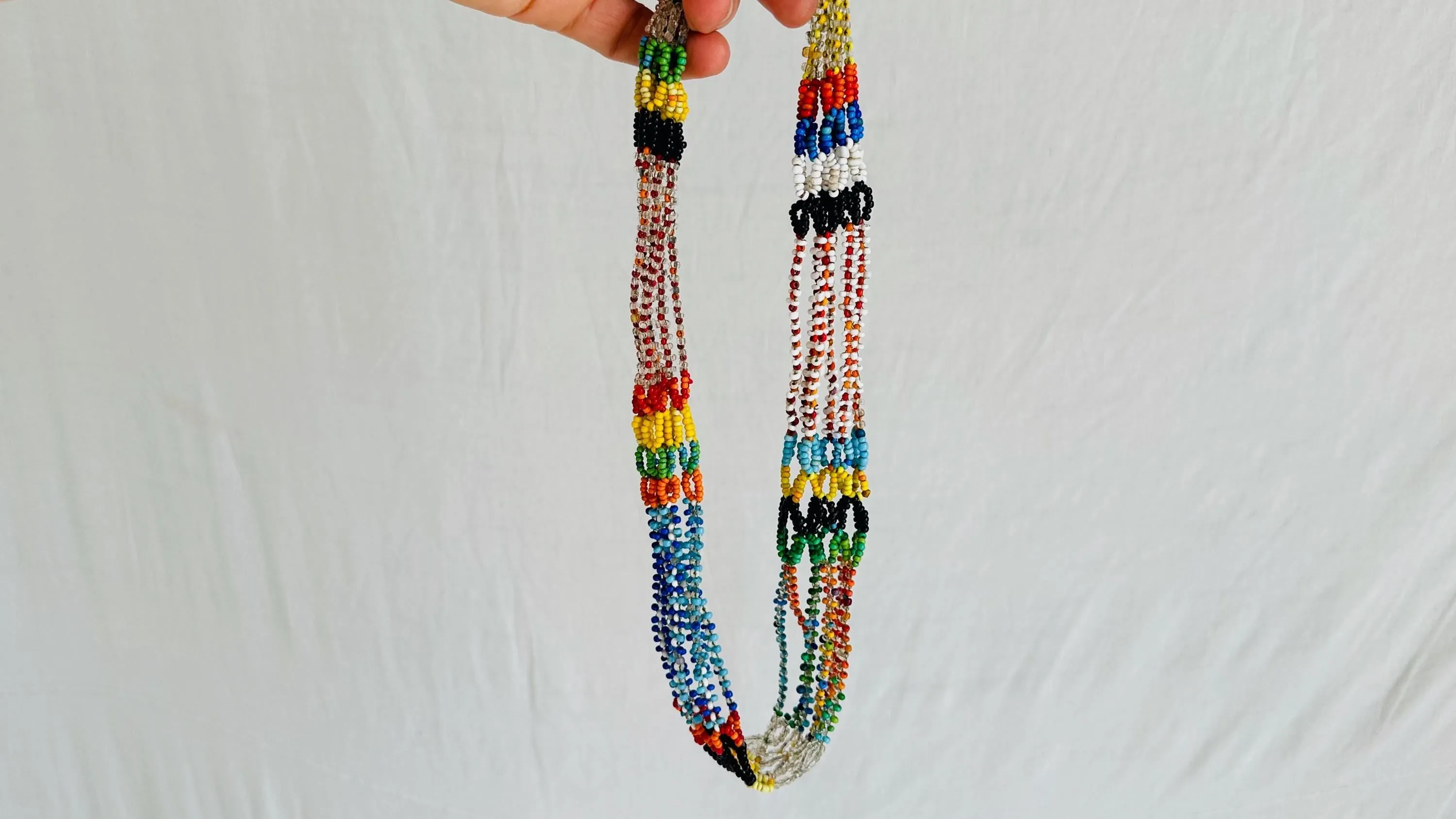 Berber Seed Bead Necklace. Vintage. 2546