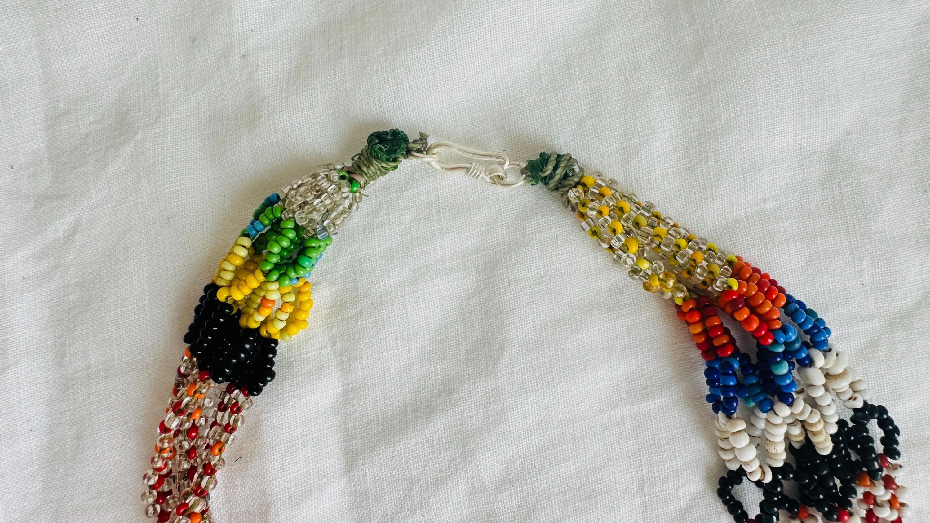 Berber Seed Bead Necklace. Vintage. 2546
