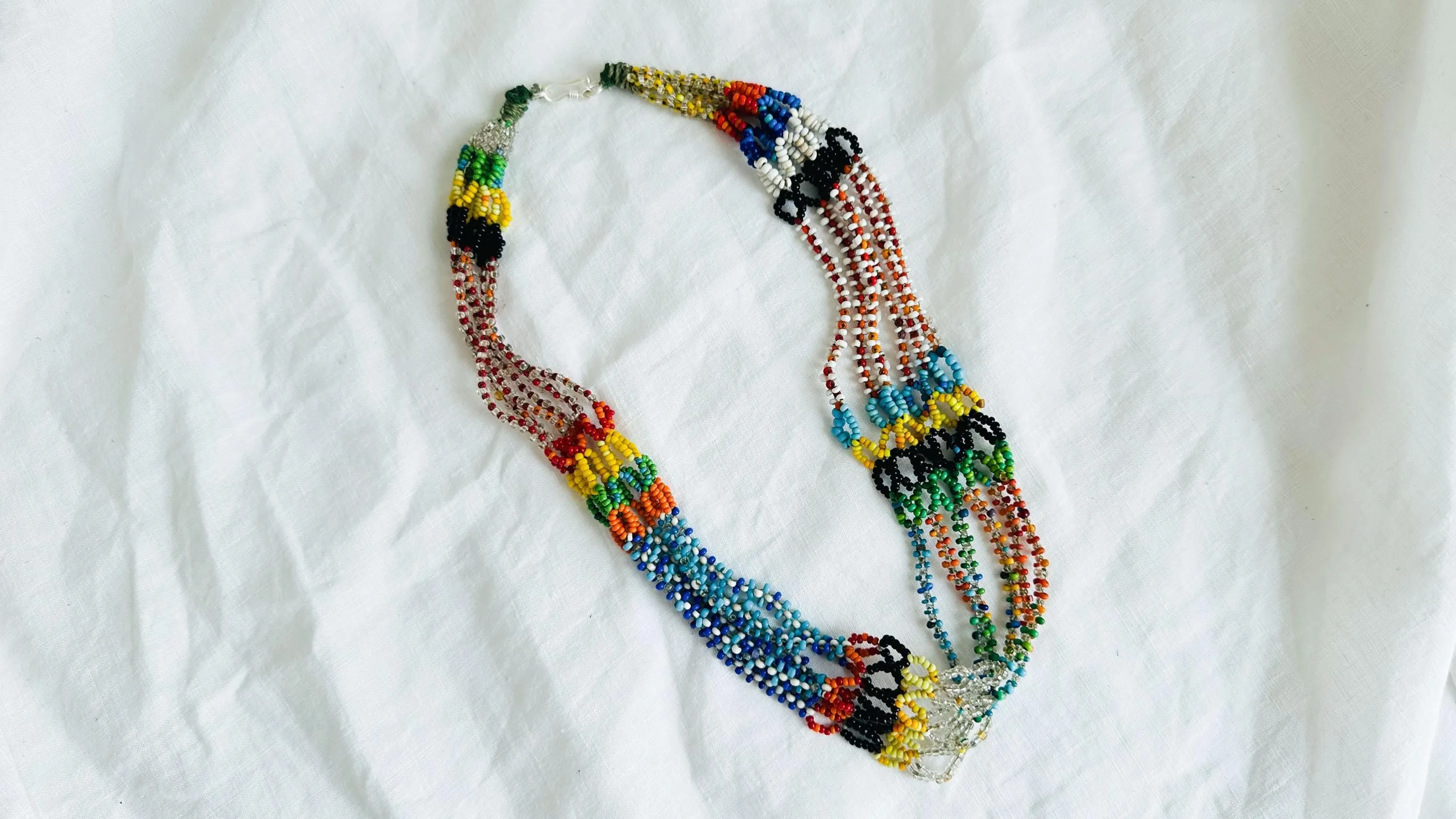 Berber Seed Bead Necklace. Vintage. 2546