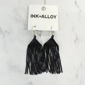Black Seed Bead Earrings by Ink & Alloy
