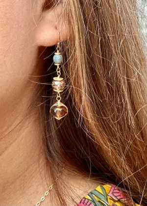 Blossom Czech Glass Dangle Earrings