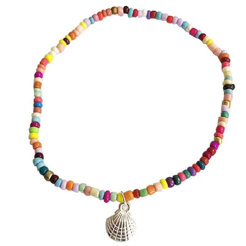 Bohemian Colorful Beads Scallop Shell Anklets for Women