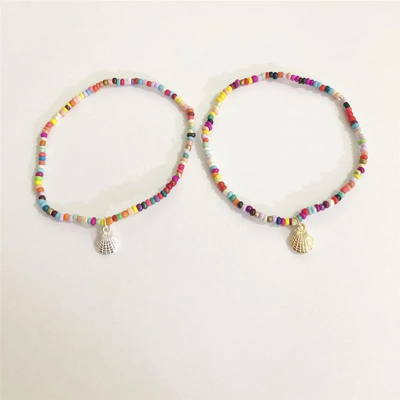 Bohemian Colorful Beads Scallop Shell Anklets for Women