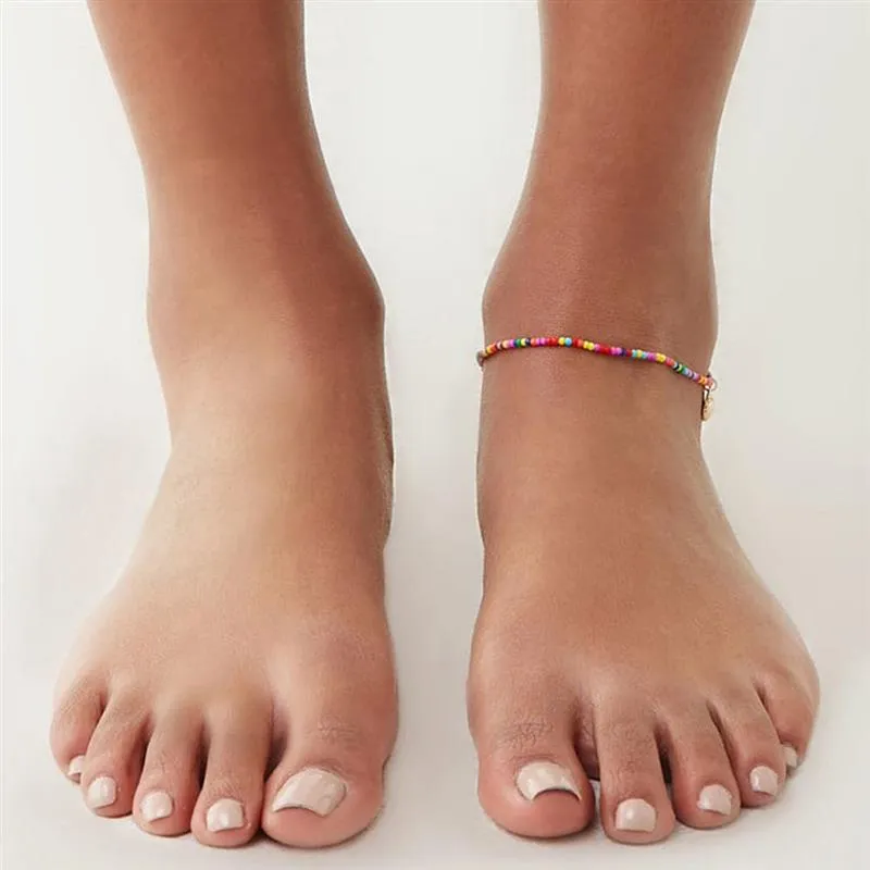 Bohemian Colorful Beads Scallop Shell Anklets for Women