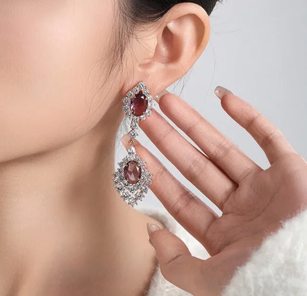 Caibao series exaggerated high-end earrings for women, retro palace style earrings, elegant luxury dress accessories