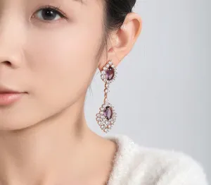 Caibao series exaggerated high-end earrings for women, retro palace style earrings, elegant luxury dress accessories