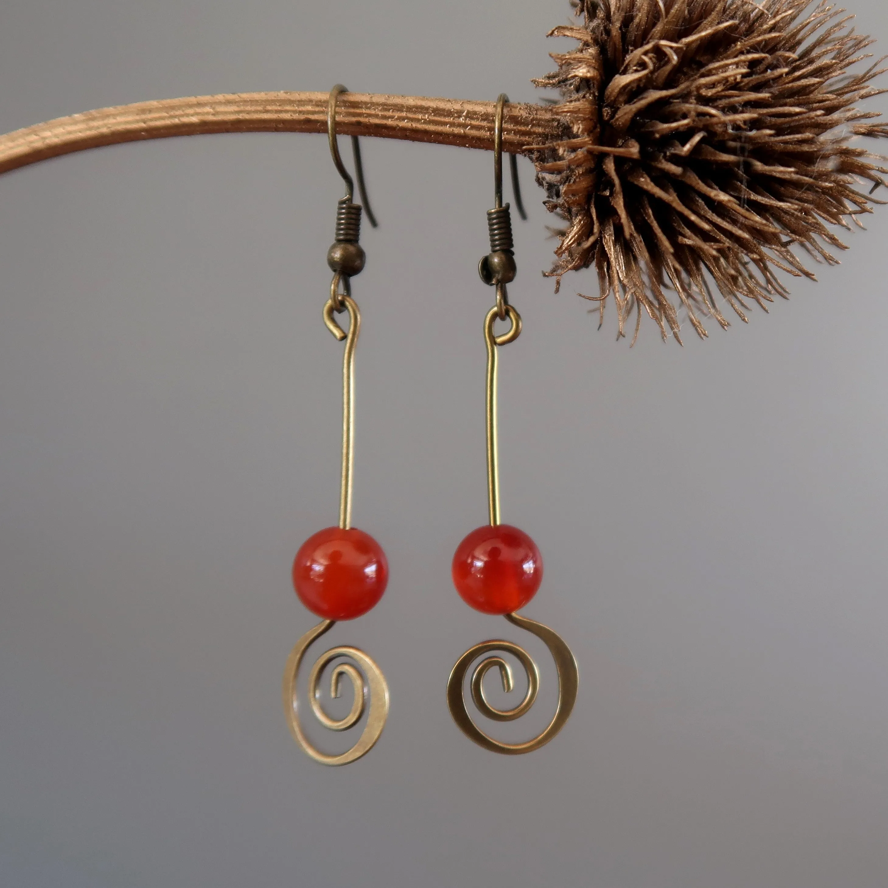 Carnelian Earrings Hypnotic Mystery Love Catcher Red Orange Gems