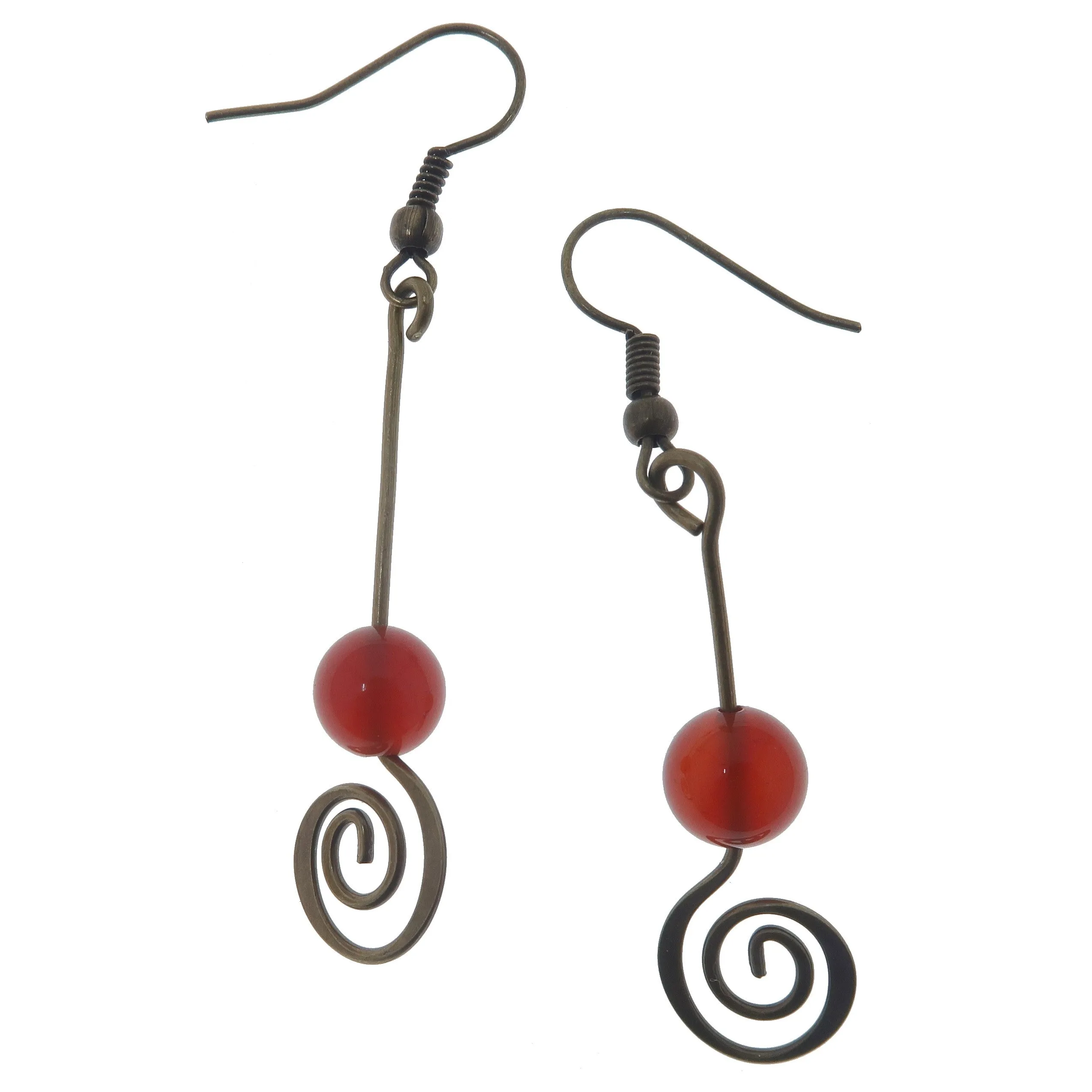 Carnelian Earrings Hypnotic Mystery Love Catcher Red Orange Gems