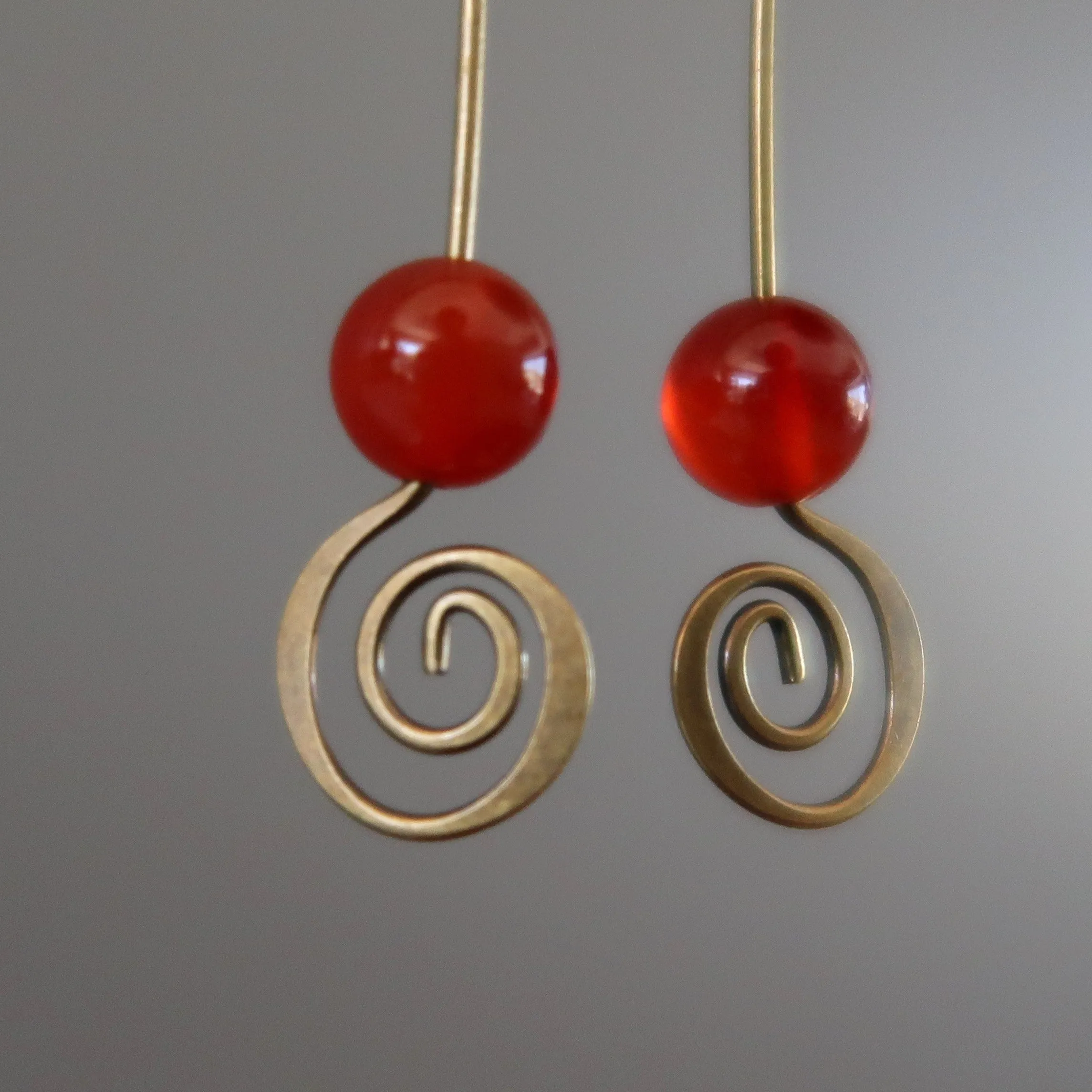 Carnelian Earrings Hypnotic Mystery Love Catcher Red Orange Gems