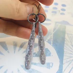 Champagne Dreams Teardrops Upcycled Tin Earrings