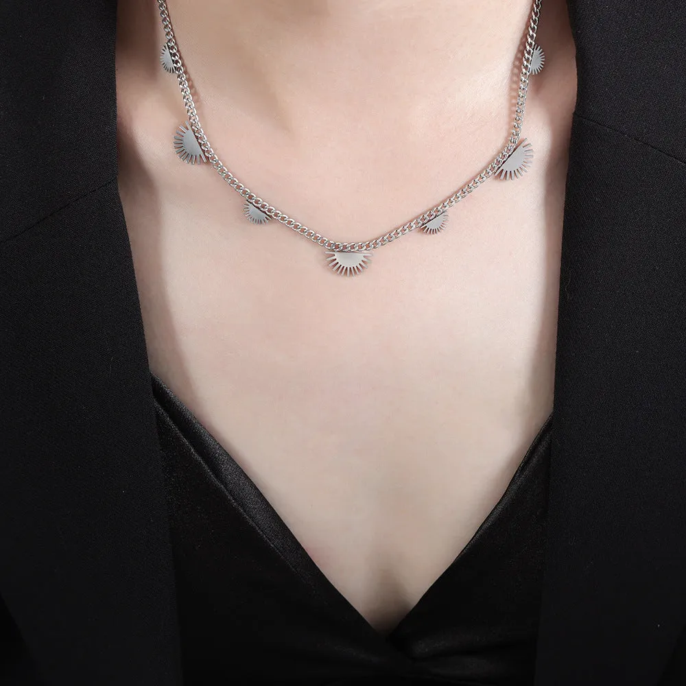 Chic Titanium Steel Necklace with Dainty 18K Gold Plating - Versatile Style for Every Day