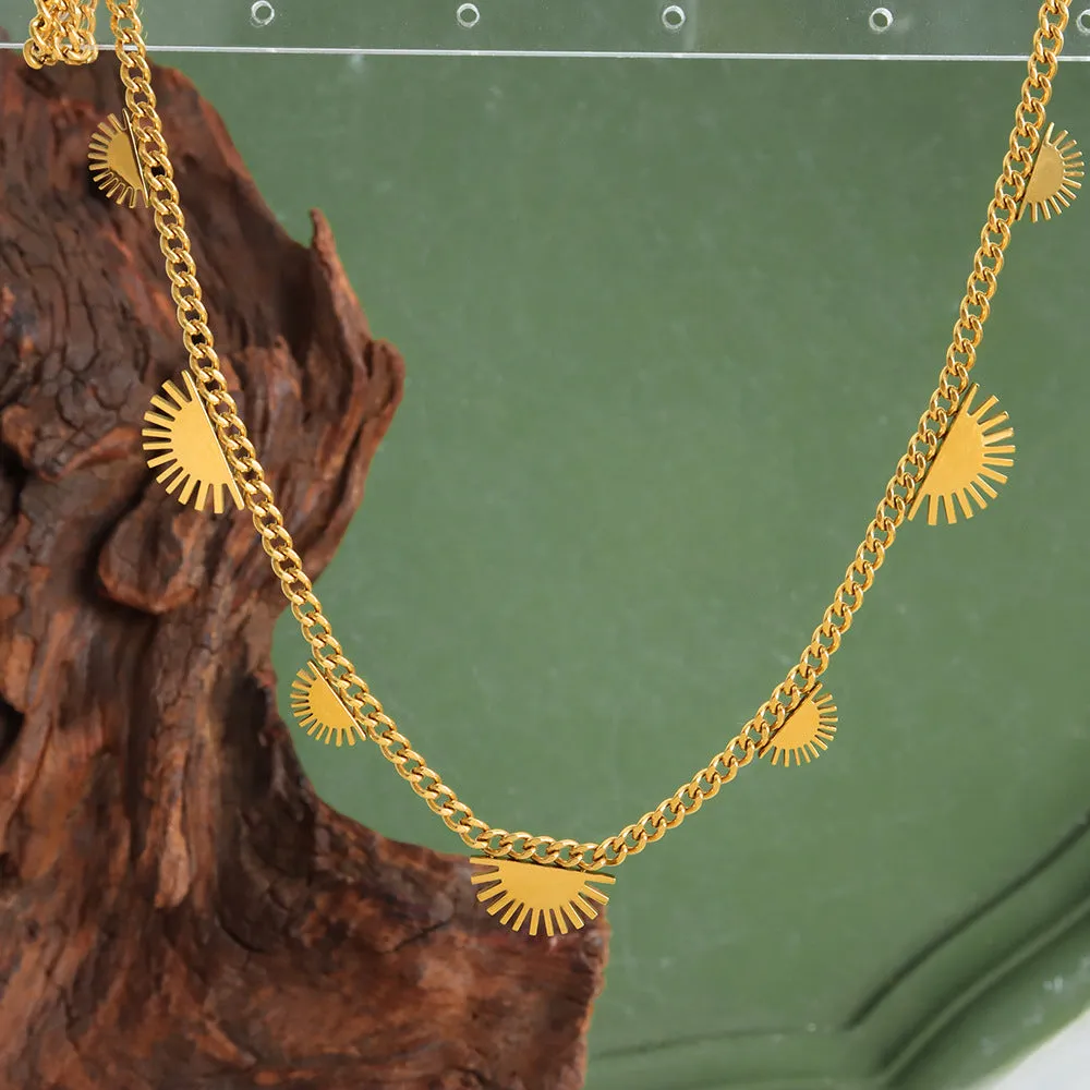 Chic Titanium Steel Necklace with Dainty 18K Gold Plating - Versatile Style for Every Day