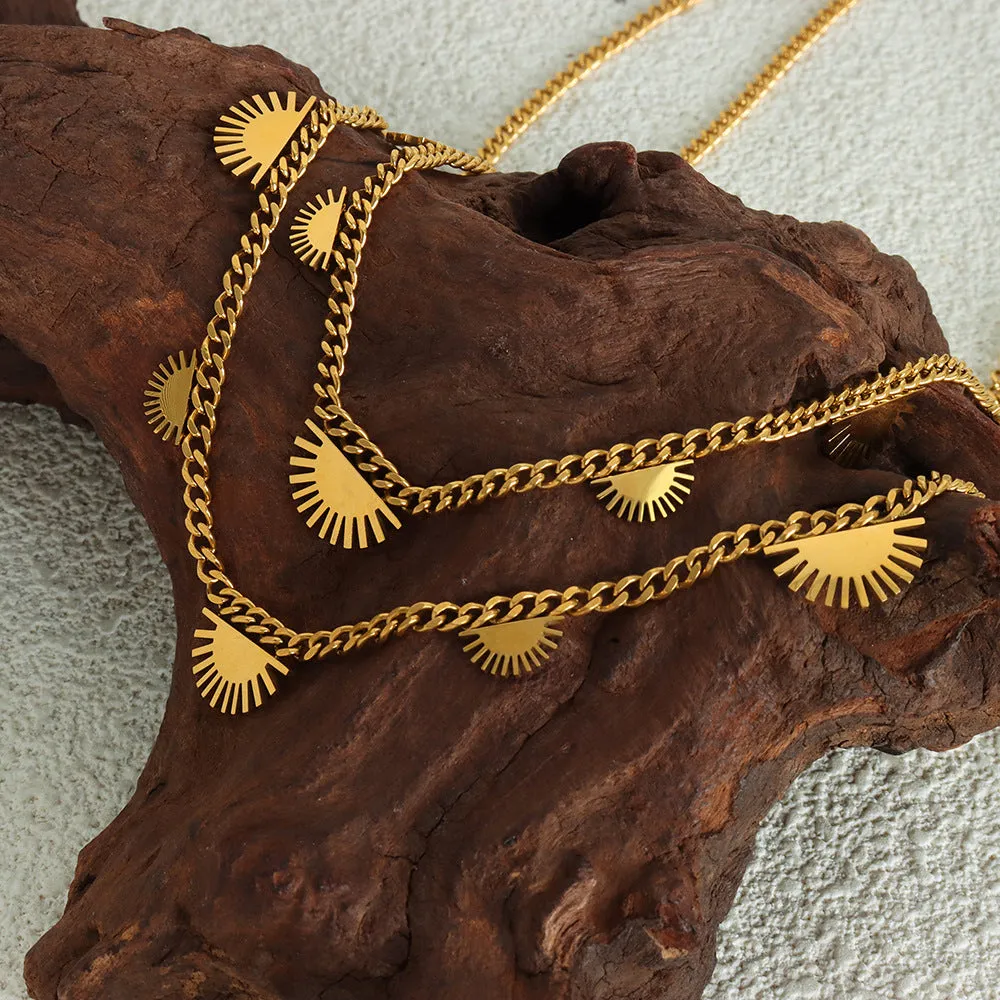 Chic Titanium Steel Necklace with Dainty 18K Gold Plating - Versatile Style for Every Day