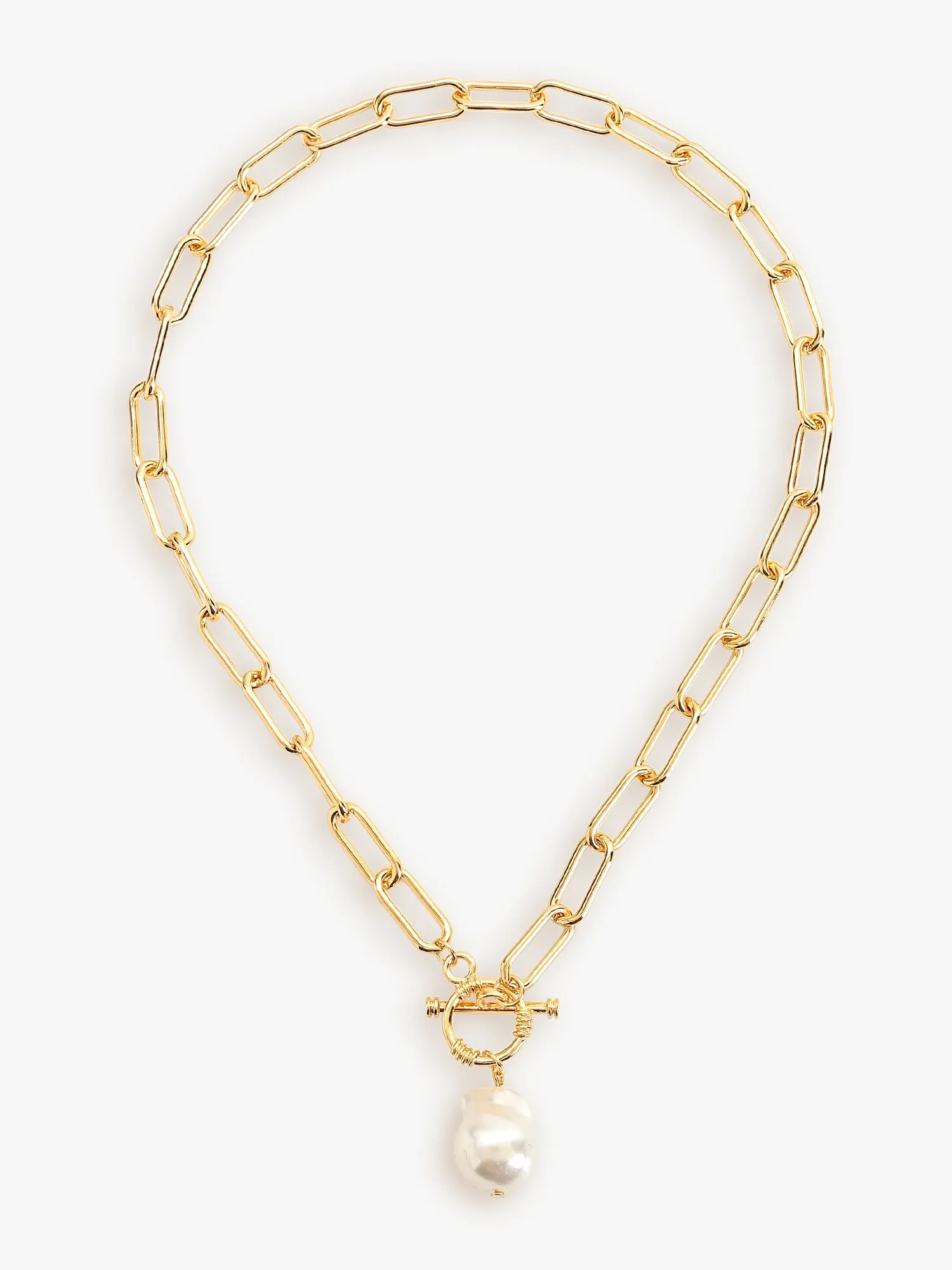 Chic White Pearl Drop Necklace