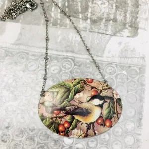 Chickadee Zero Waste Tin Circle Necklace