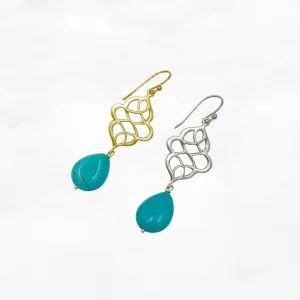Chinese Knot Turquoise Earrings