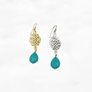 Chinese Knot Turquoise Earrings