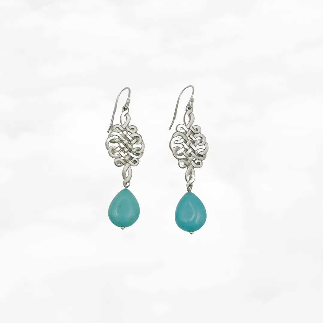 Chinese Knot Turquoise Earrings