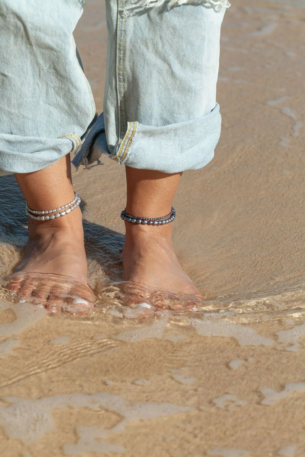 Chunky Peacock Pearl Anklet - Ala