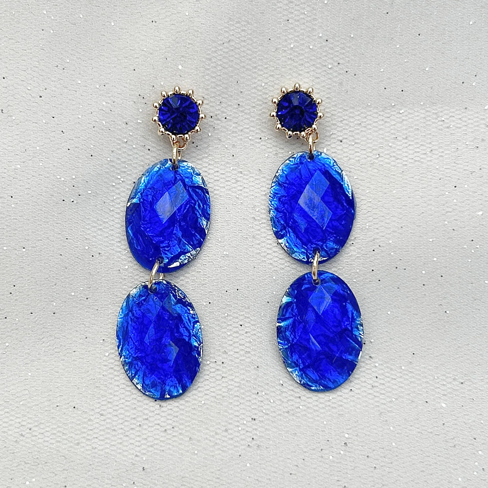 Cobalt Blue Earrings Long Drop Earrings
