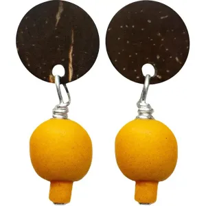 Coconut Stud Earrings - Mustard