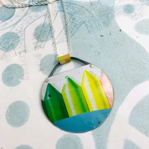 Colored Pencils Zero Waste Tin Circle Necklace