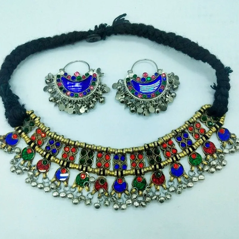 Cultural Kuchi Necklace and Earrings Jewelry Set