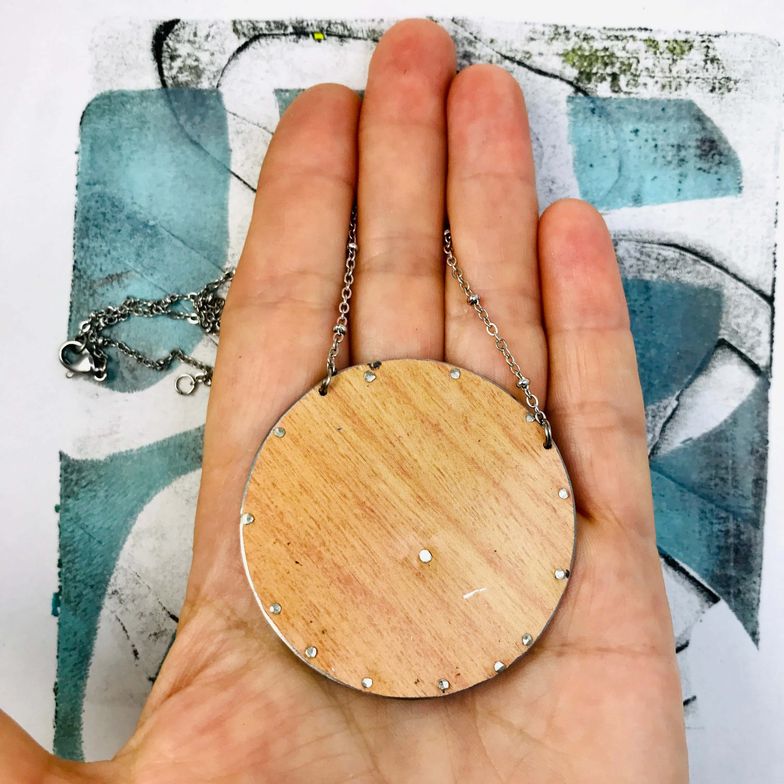 Desert Sunset Zero Waste Tin Color Wheel Necklace