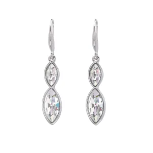 Dual Crystal Marquis Drop Earrings