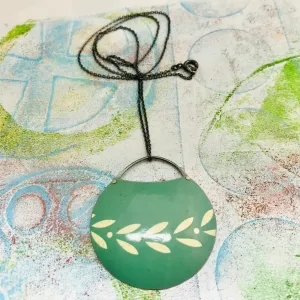 Dusty Slate Zero Waste Tin Circle Necklace