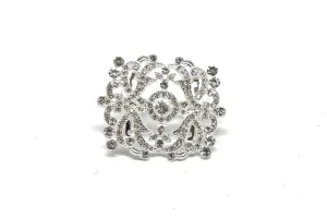 Elegant Crystal Rhinestone Brooch 3" x 2.50" - 1 Piece