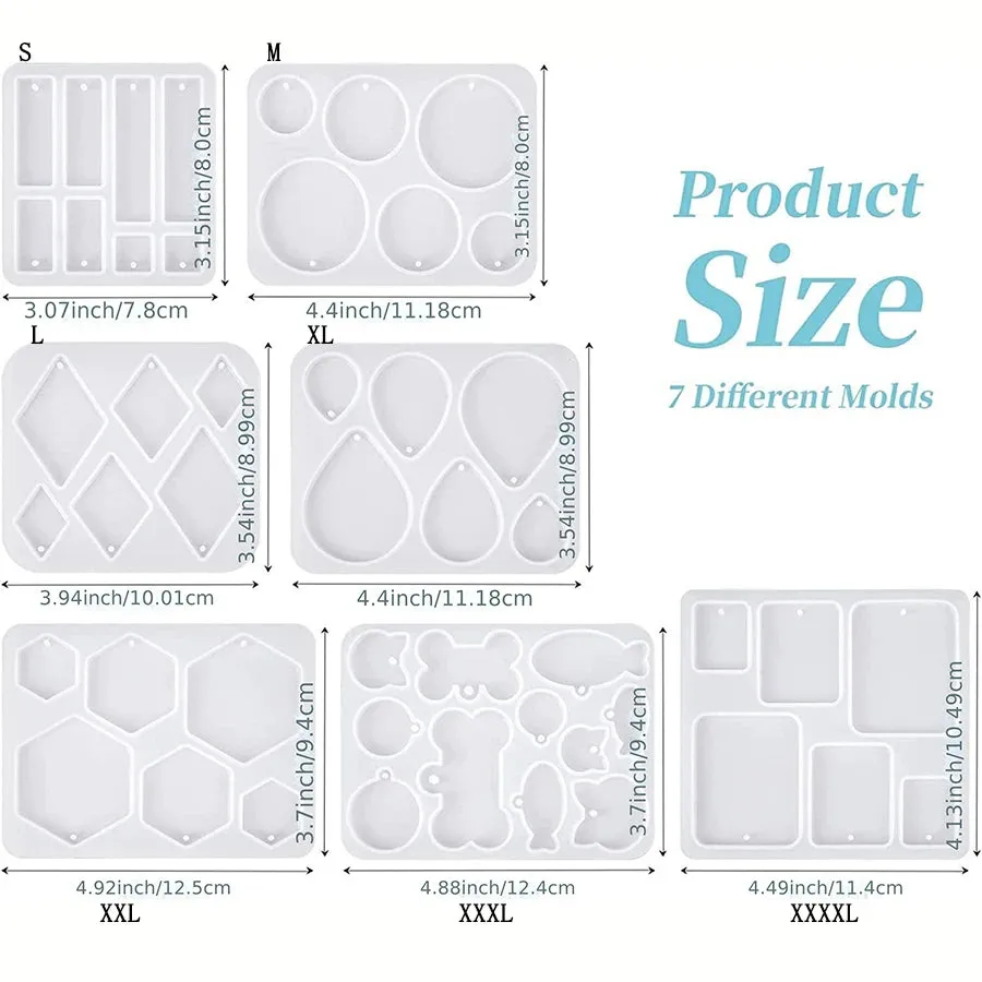 ELMAS DIY Square Earrings Molds for Crystal Jewelry Making