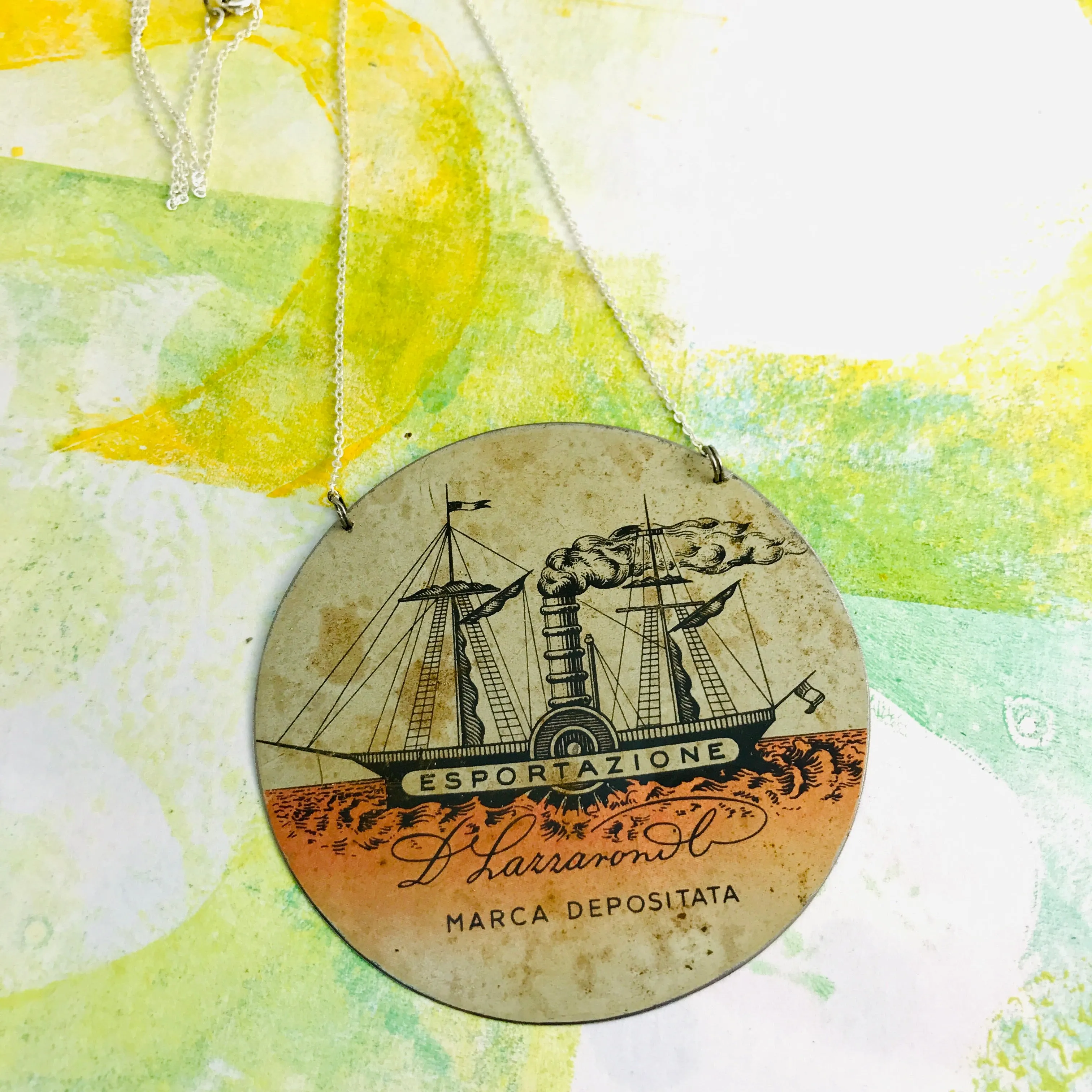 Esportazione Circle Upcycled Tin Necklace
