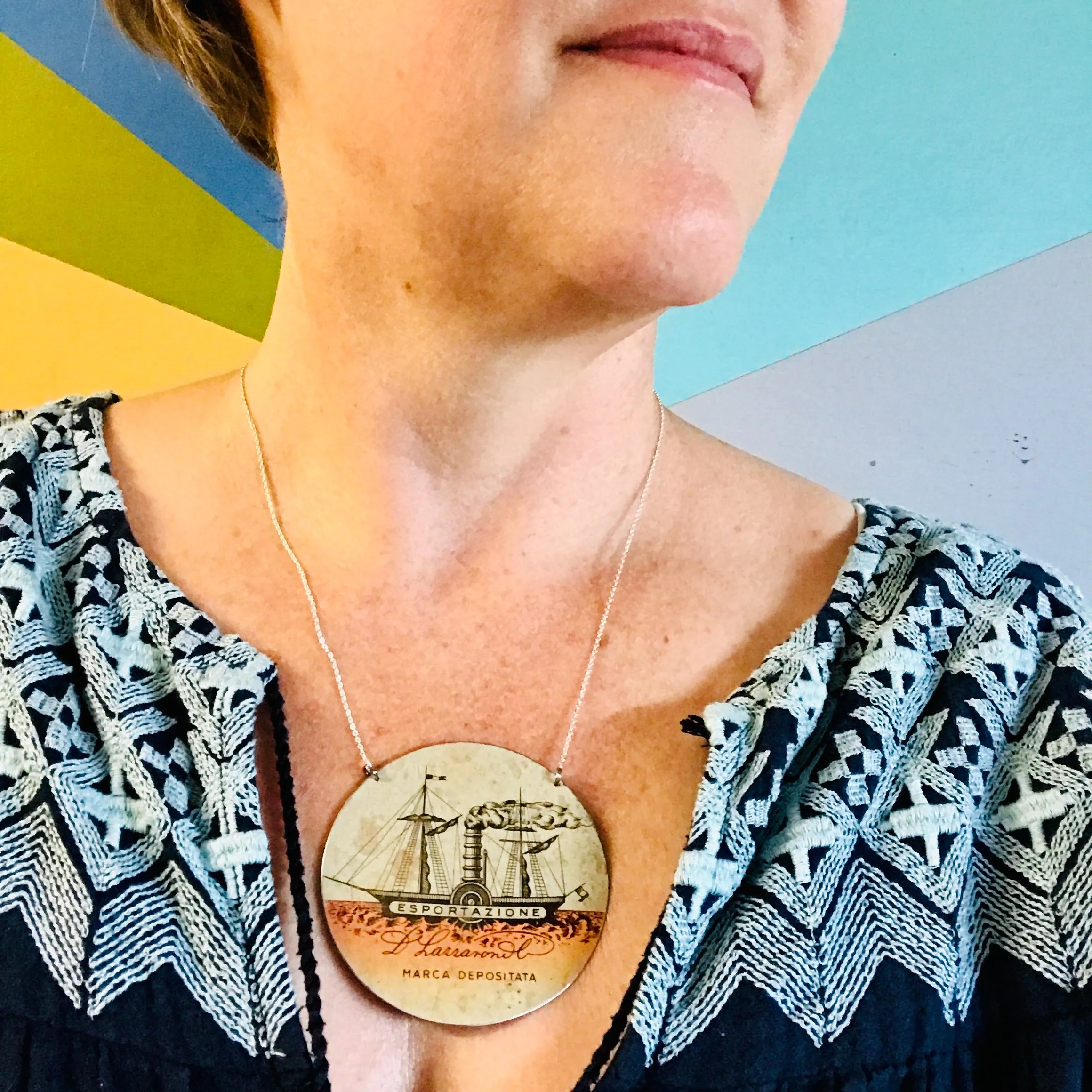 Esportazione Circle Upcycled Tin Necklace
