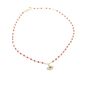 Evil Eye Lucky Bead Anklet 14k Gold Plated .925 Sterling Silver Diamond CZ Dainty Protection Anklets